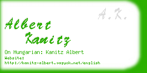 albert kanitz business card